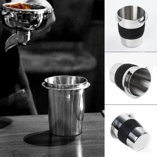 1Pc Stainless Steel Coffee Powder Receiver Espresso Machine Coffee Powder Receiving Cup Home Bar Coffeeware