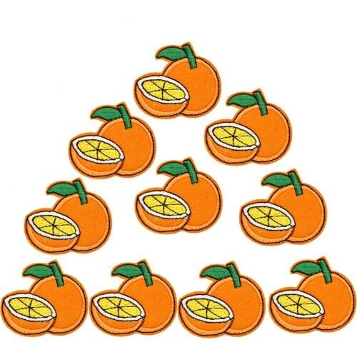 10PCS orange embroidery patches for clothing iron on patch applique embroidered iron patch for clothing stickers for clothes