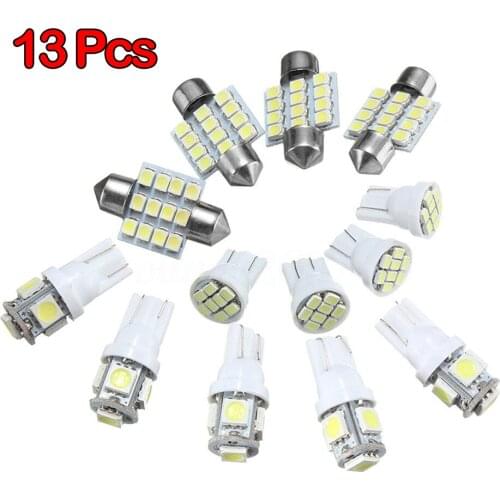 12V 13Pcs T10 Car Interior LED Reading Light Bulb RV Camper License Plate Lamp Trailer Van Clearance Light Kit Car Accessories