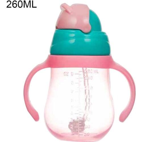 260/330ml Baby PP Material Kettle Lovely Portable Baby Leak Proof Drinking Water Bottle Straw Cup with Handles for Outdoor
