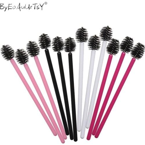 50Pcs Micro Apple Eyelash Brush Mascara Wands Applicator Grafting Eyelash Professional make-up Curling Comb Beauty Brushes Tools
