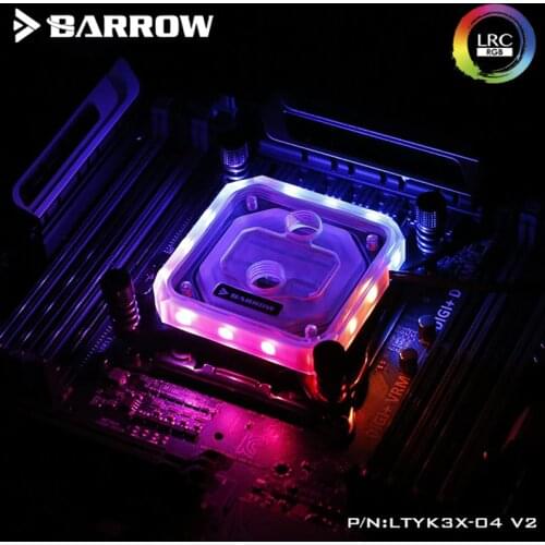 Barrow 5V RGB LTYK3X-04-V2 for Intel 2011 X99 / X299 CPU water cooling block, computer cooling water cooling free shipping