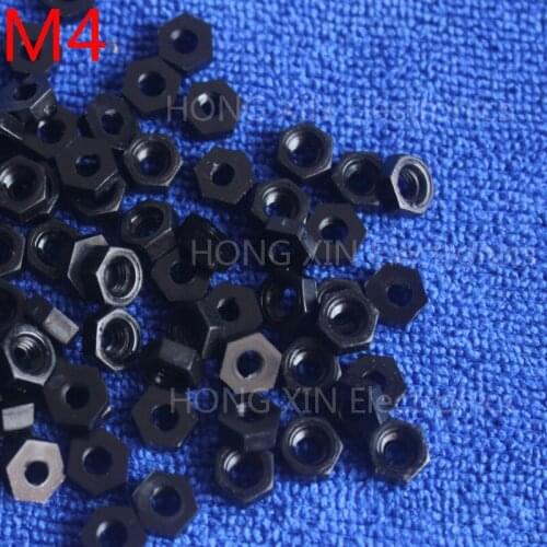 M4 black nylon hex nut 4MM plastic nuts Meet RoSH standards Hexagonal PC Electronic accessories Tools etc high-quality