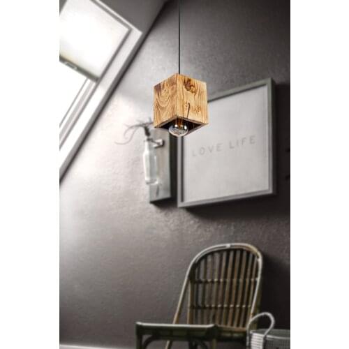 Wood chandelier Single pendant lamp indoor lighting Solid wood 2021 model E27 led bulb can be used with antique pendant lamp