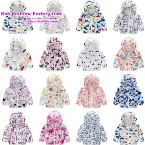 2021 Childrens Hooded Sun Protection Clothing Summer Autumn Baby Boys Girls Travel Thin Sunscreen Coat Kid Beach Jacket Outwear