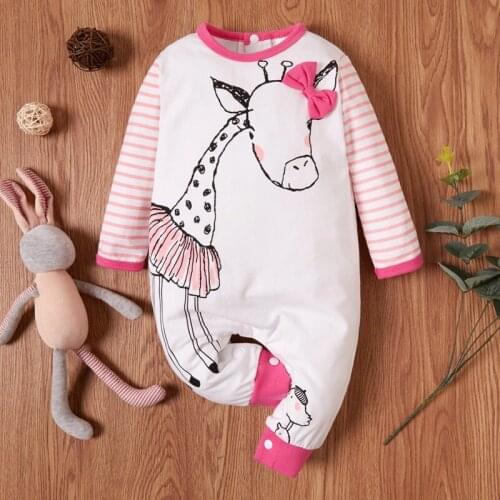 Baby Kids Animal Pattern Rompers Jumpsuit Kids Outfits Playsuit Autumn Infant Baby Bodysuit Girls Long Sleeve Cartoon New