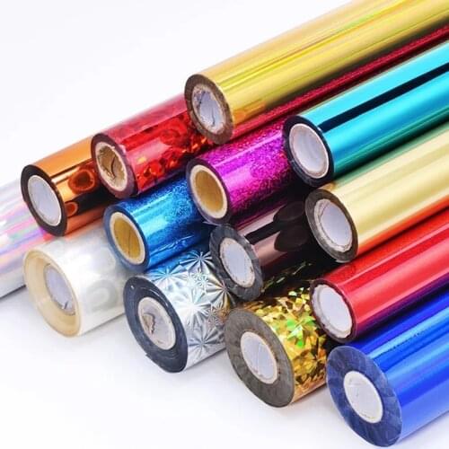 New Colorful Laser Hot Stamping Foil for Paper and Plastic 20x25cm Sheet Metallic Texture Heat Transfer Paper Vinyl For Clothing