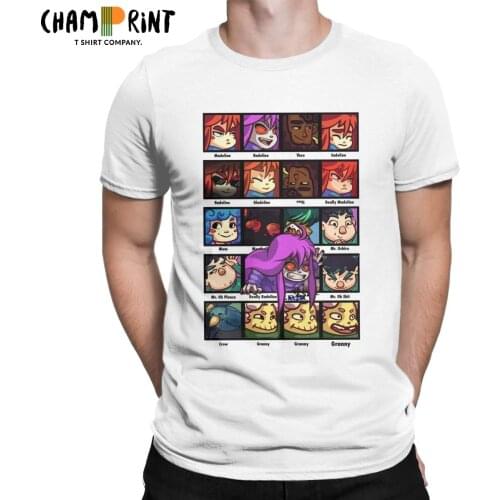 Celeste Indie Game T-Shirt for Men Madeline Novelty Pure Cotton Tee Shirt Crew Neck Short Sleeve T Shirts 6XL Tops