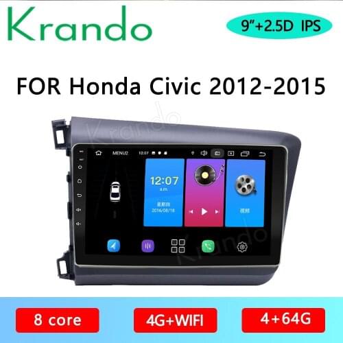 Krando Android 10.0 9" IPS full touch for Honda Civic 2012-2015 car gps navigation multimedia radio player