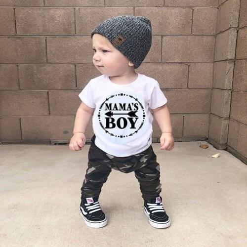 Summer Newborn Baby Boys Clothing Set Short Sleeve Tops T-shirt Camouflage Pants Outfits 2pcs Set Baby Boy Clothes