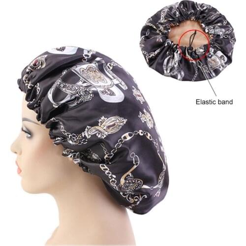 Fashion Women Floral 2-Layer Satin Sleep Hat Bonnet Hair Care Cap Head Wrap Hair care Shampoo accessories Hair styling