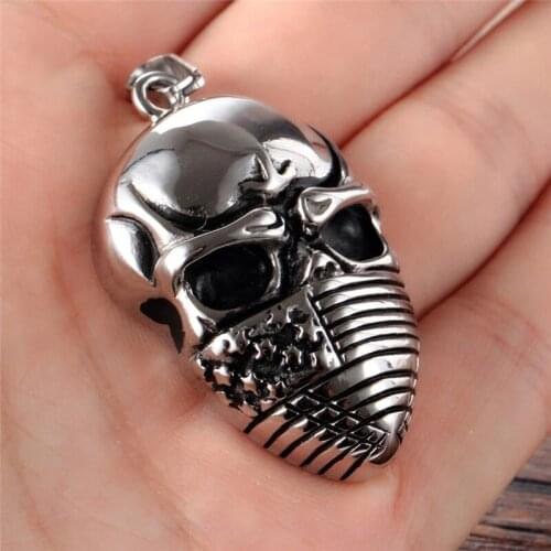 Man pendant The punk skull masks titanium steel pendant in the United States
