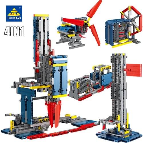KAZI Physics Mechanical Assembling Gears Toys Building Blocks STEM Engineering Mathematics Science Moc Set Educational Toy Gifts