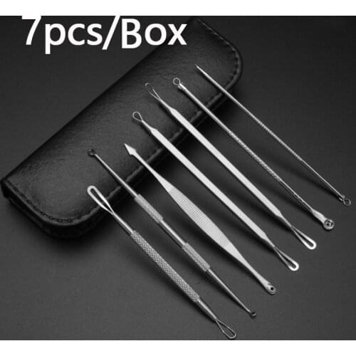 Stainless Steel Blackhead Remover Tool Kit Acne Removal Needles Cleaner Tweezers Pimple Blemish Extractor Face Skin Care Beauty