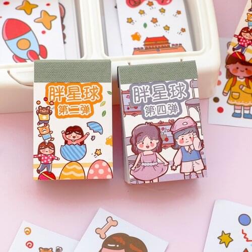 50pcs Mini Cartoon Decorative Washi Stickers Scrapbooking Stick Label Diary Stationery Album Sticker For Kids