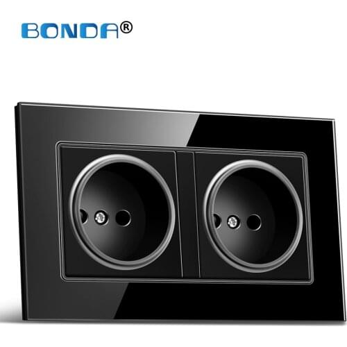 Wall Socket German EU Standard AC110-250V 16A Crystal Glass Panel Power Electrical Plug Outlet Sockets Usb 5V 2100mA 146*86mm