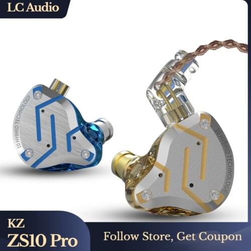 KZ ZS10 4BA+1DD Hybrid Driver In Ear Earphone HIFI Metal Noise Cancelling Headphones Monitor Sport Headset IEM KZ ZSNPRO ZSX ZST