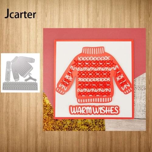 2021 New Arrival Sweater Warm Wishes Metal Cutting Dies Craft Scrapbooking Handmade Diy Knife Mould Blade Punch Stencils Model