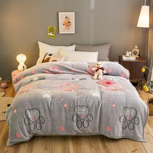 Cat Paw Blanket for Bed Warm Soft Throw Blanket Flannel Fleece Blanket Microfiber Blanket Avocado Plush Bedspread Cartoon Koce