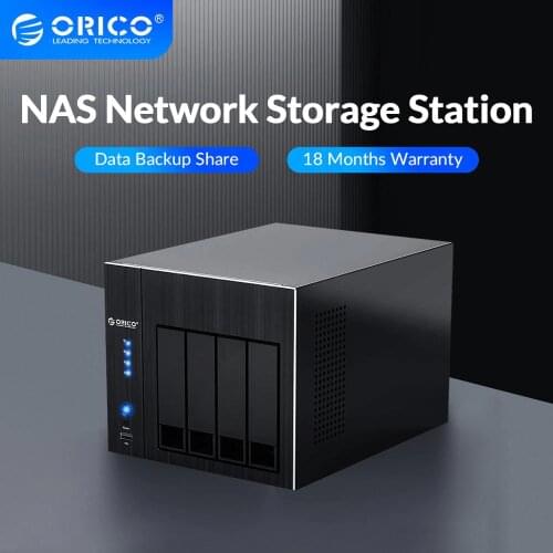 ORICO OS Series 2.5 3.5''NAS 4 Bay Network Attached Storage with RAID HDD Case Gen7 SATA to USB3.0 HDMI RJ45 Audio 48TB EU Plug