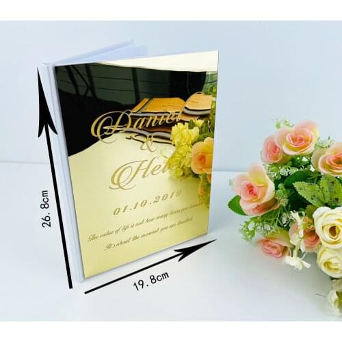 Personalized Guestbook Wedding Signature Acrylic Mirror Guest Book Custom Groom Bride Name Guestbook Event Party Gift