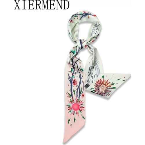 New arrival small silk scarves tied spring autumn Korea style joker bags band small scarf tied hairband women skinny scarf