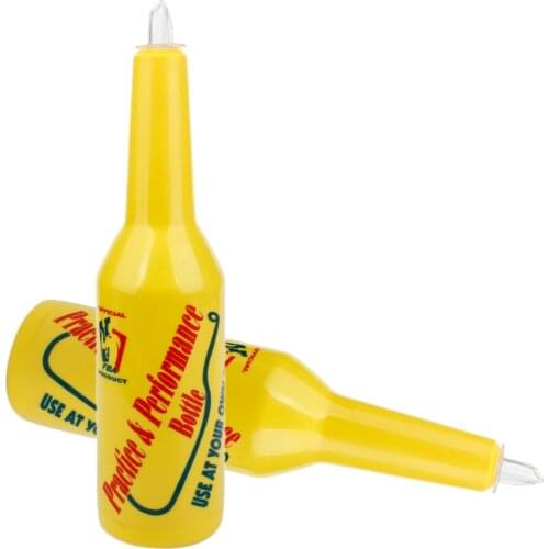 2-Pack Practice Bar Pub Bottle Cocktail Shaker Flair Bartending Bartender Plastic - Yellow - 8 x 29cm