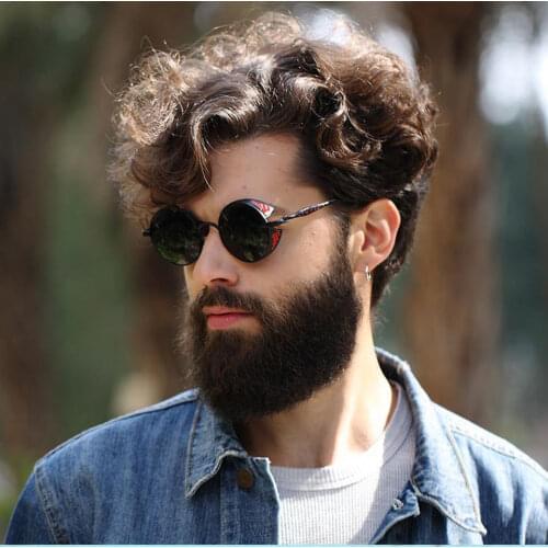 Metal Frame Round Sunglasses Men Brand Designer Women Mirror Sun Glasses Vintage Modis Oculos