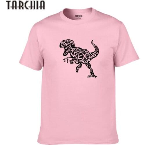 TARCHIA 2021 New Fashion Men T-Shirt Short Sleeve Cotton Tshirt Summer Style Fashion Men T Shirts Boy Tops Dinosaur Silhouette