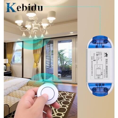 Kebidu 433Mhz RF Universal Wireless Remote Controls + AC 85V ~ 250V 110V 220V 1CH Switch Relay Receiver Module