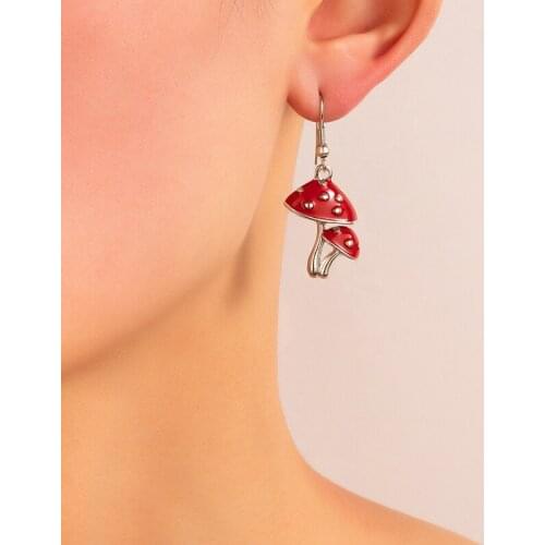 Docona Colorful Mushroom Statement Earrings for Women Girls New Trendy Geometric Drop Dangle Earrings Jewelry Pendientes 18692