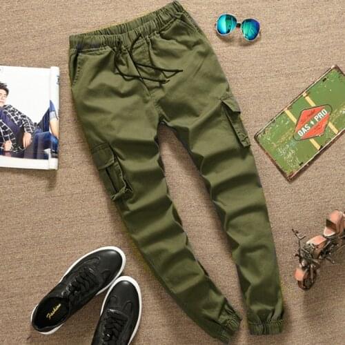 Fashion 2020 Summer Women Large size Overalls Pants Stretch Waist Loose Multi-Pocket Beam Pants Casual Womens Cotton Trousers