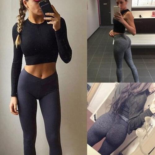 2018 Fitness Yoga Pants Women Brief Solid Sports Leggings Female Flex Breathable Elastic High Waist Workout Running Trousers