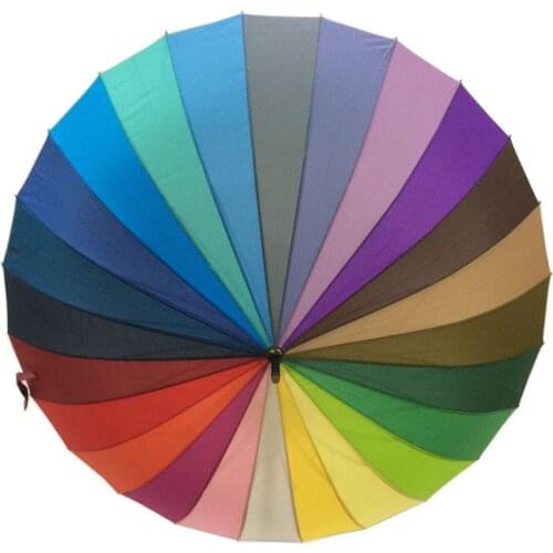 Rainbow Umbrella Rain Women 25"24K Long Handle Umbrella Windproof Strong Frame Waterproof Big Parasol Large Зонт амбрелла