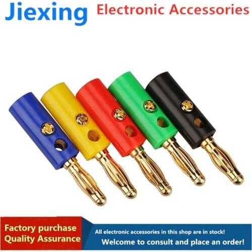 10Pcs 4mm Banana Plugs Connectors Audio Speaker Gold Plated Adapter screw Wire Cable connector Lantern type banana head