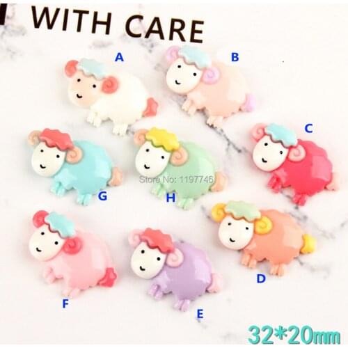 Sheep Charms for Jewelry making Cartoon Charms 10pcs Animal Charms Flatback Resin Cabochon Embellishment for scrapbooking