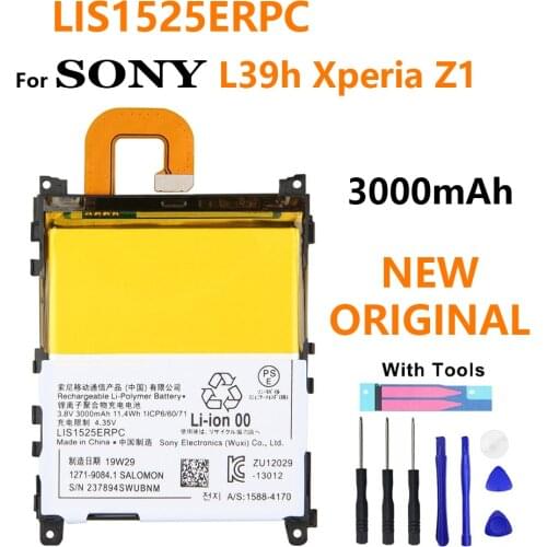 100% original Replacement Battery For SONY L39h Xperia Z1 Honami SO-01F C6902 C6903 LIS1525ERPC Genuine Phone Battery 3000mAh