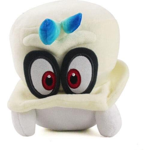 18cm Anime Super Mario Bros Odyssey Cappy Plush Toy White Cappy Soft Stuffed Doll Birthday Gifts For Children