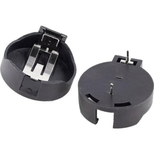 Brand New 2 Pcs CR2450 Coin Cell Button Battery Socket Holder Case 2 Pins Black