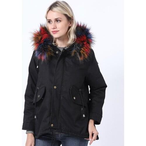 2020 Spring Parkas Female Women Winter Coat Thickening Cotton Winter Jacket Fur Collar Womens Outwear Parkas for Women Clothe