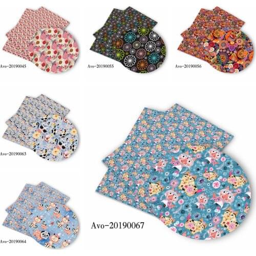 50*150cm Hot Cartoon Animal Flower Pattern Printed Leather Polyster Cotton Liverpool Bullet Fabric for DIY Handmade By Yards