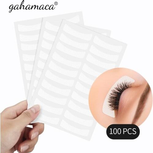 GAHAMACA 50pairs Paper Patches Eyelash Under Eye Pads Lash Eyelash Extension Eye Tips Cosmetic Sticker Wraps Make Up Tools