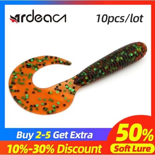 ARDEA 10pcs Soft Fishing lure Worm Silicone Bait Wild Stick Lures Worm Lures Soft Tackle Carp bass Pesca Lures winter bait
