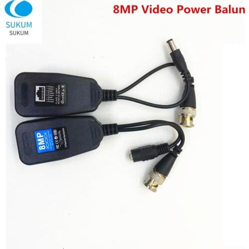 BNC To RJ45 4K 8MP Passive Video Power Balun CCTV Twisted Pair Transceiver For CCTV Camera