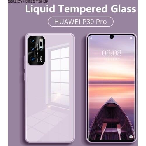 Original Liquid Tempered Glass Case For HuaWei P40 Pro Plus P30 Pro Mate 40 Pro Nova 7 SE Pro Metal Lens Protection Glass Cover