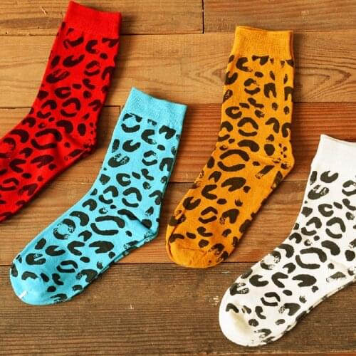 CM10256 Caramella Brand Womens Casual Cotton Socks Leopard Grain Fashion Leisure Female Socks Wholesale