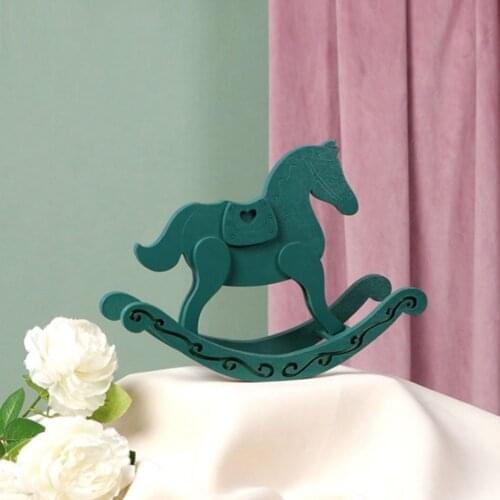 MLGB Wooden Handicrafts Trojan Horse Rocking Horse Ornaments Home Bedroom Desk Simple Furnishings Gift Decorations
