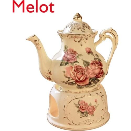 Chinese Tea pot with heat base use general candle tea set fashion coffee kettle thermostat ceramic warm 900 ml teapot