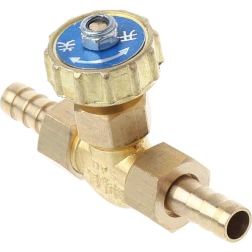 Elbow Brass Needle Valve 8mm Propane Butane Gas Adjuster Barbed Spigots 1 Mpa