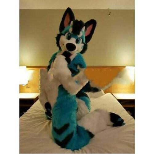 Fursuit Mascot Costume Suits Cosplay Party Game Dress Outfit Blue Dog Wolf Dragon Fursuit Furry Birthday PARTY Cosplay HALLOWEEN